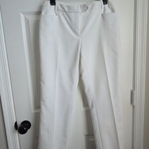 Calvin Klein Women's White Straight Leg Pants Modern Fit